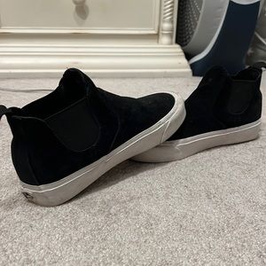 Vans high top size 7 black sneakers slip on